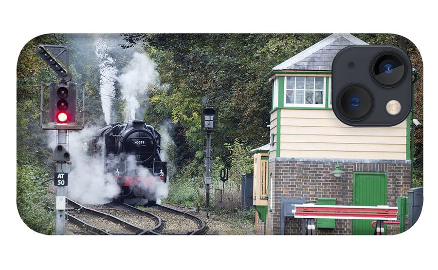 Steam iPhone 13 Case featuring the photograph Steam engine approaching Alton by Tony Mills