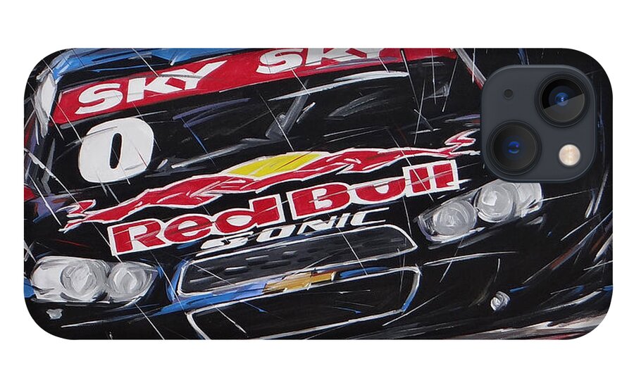 Cars iPhone 13 Case featuring the painting Stock Car Brasil Caca Bueno by Roberto Muccilo