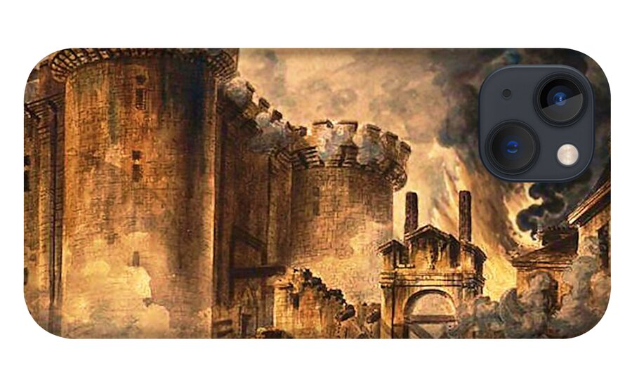 Storming Of The Bastille iPhone 13 Case featuring the painting Storming of the Bastille by Jean-Pierre Houel