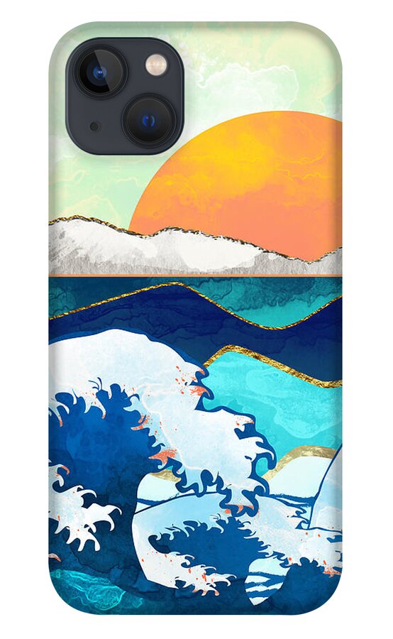 Storm iPhone 13 Case featuring the digital art Stormy Waters by Spacefrog Designs