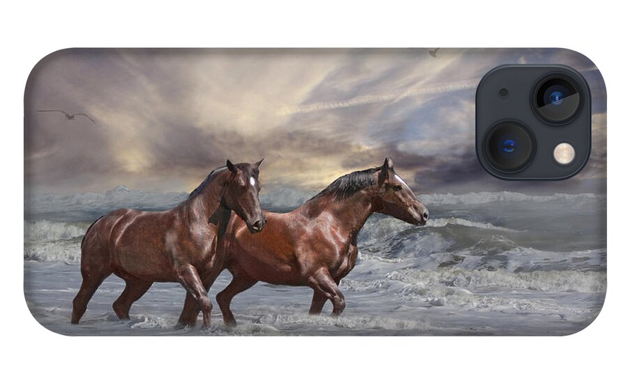 Horse iPhone 13 Case featuring the photograph Strolling on the Beach by Michele A Loftus