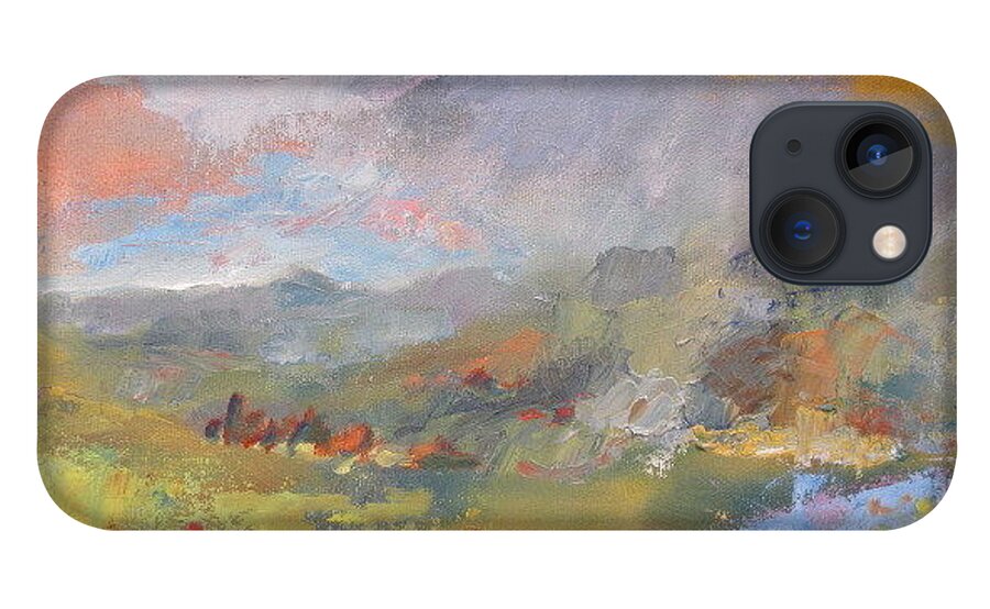 Mountain iPhone 13 Case featuring the painting Summer Rain by John Nussbaum