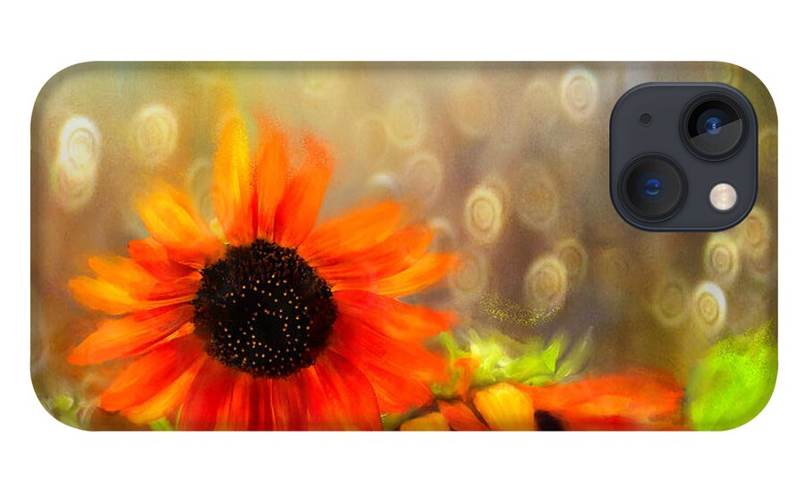 Floral iPhone 13 Case featuring the digital art Sunflower Rain by Sand And Chi
