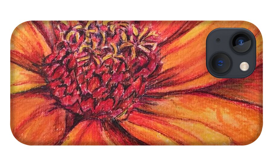 Macro iPhone 13 Case featuring the drawing Sunny Perspective by Vonda Lawson-Rosa