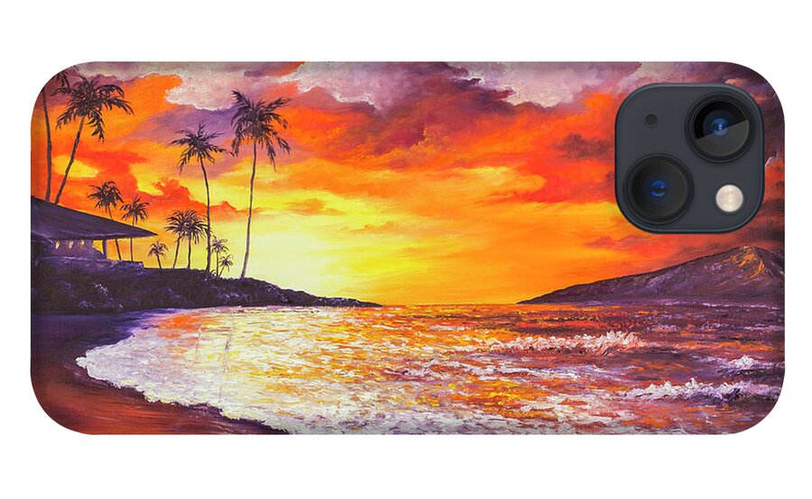 Darice iPhone 13 Case featuring the painting Sunset At Kapalua Bay by Darice Machel McGuire