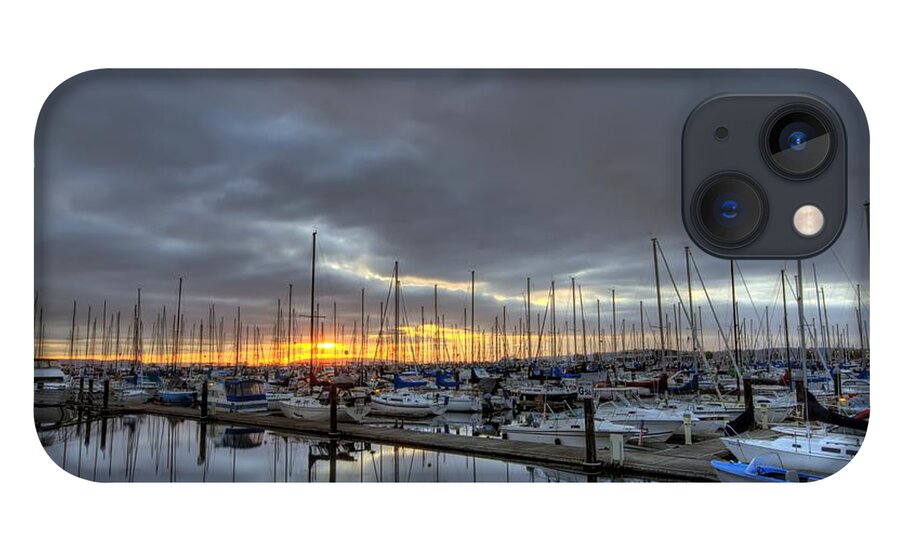 Hdr iPhone 13 Case featuring the photograph Sunset at Port Gardner by Brad Granger
