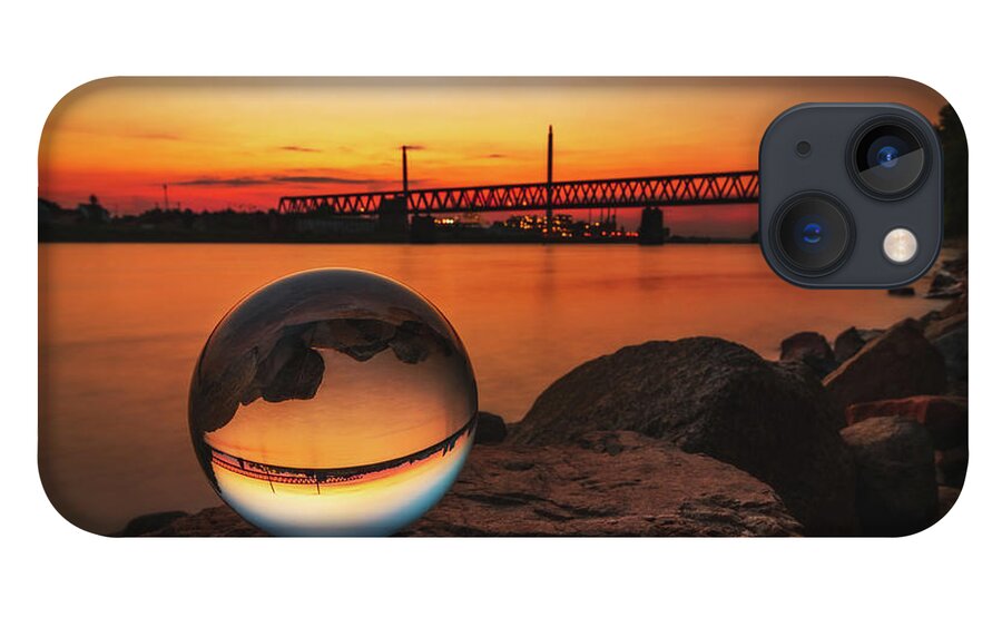 Maulbeerau iPhone 13 Case featuring the photograph Sunset at River Rhine by Marc Braner