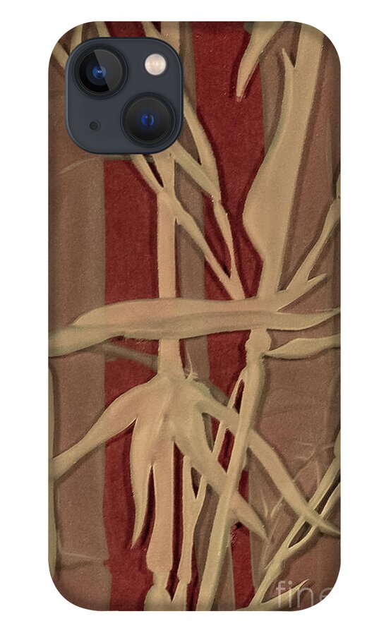 Bamboo iPhone 13 Case featuring the glass art Sunset Bamboo by Alone Larsen