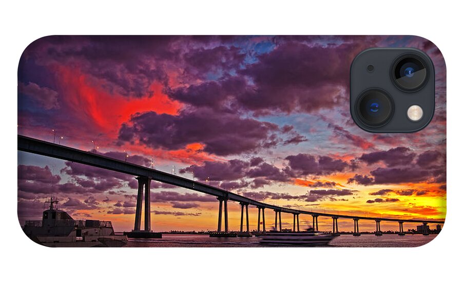 Coronado Bridge iPhone 13 Case featuring the photograph Sunset Crossing at the Coronado Bridge by Sam Antonio