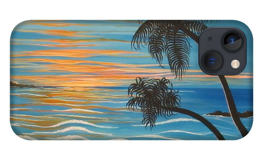 Paradise iPhone 13 Case featuring the painting Sunset In Paradise by Carol Sabo