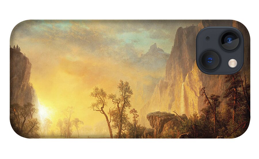 Bierstadt iPhone 13 Case featuring the painting Sunset in the Rockies by Albert Bierstadt