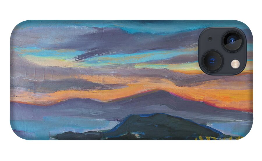Sunset iPhone 13 Case featuring the painting Sunset Looking West by Suzanne Giuriati Cerny