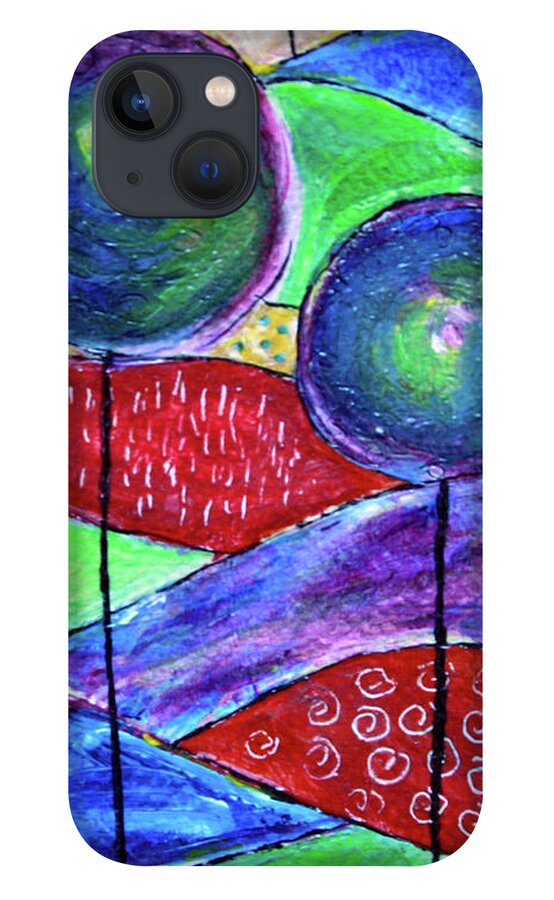 Whimsical iPhone 13 Case featuring the painting Sunshyne Valley by Winona's Sunshyne