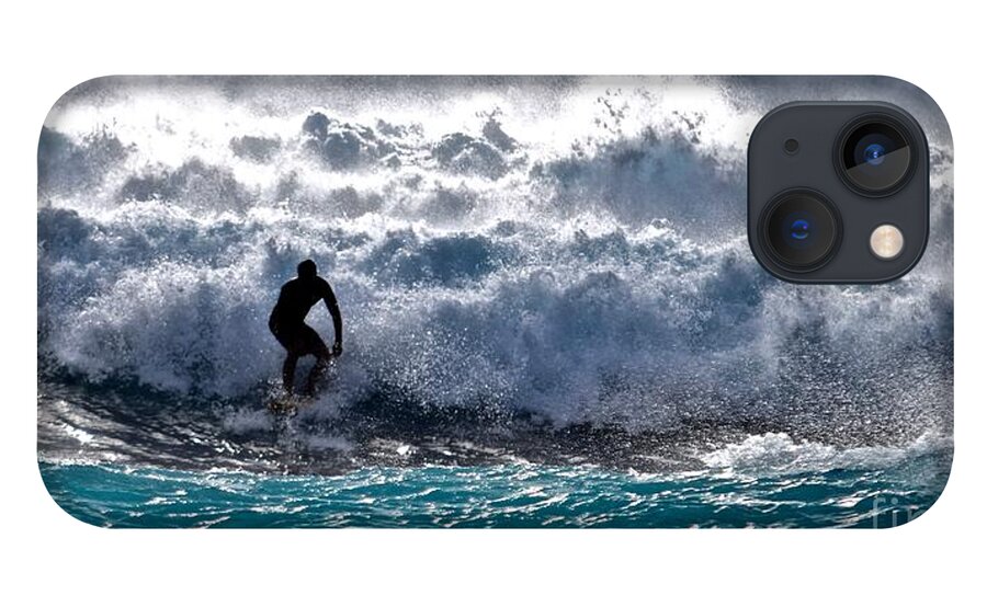 Surfer iPhone 13 Case featuring the photograph Surfer on the Storm by Debra Banks