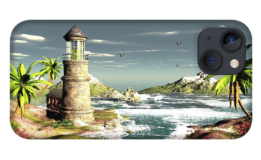 Lighthouse iPhone 13 Case featuring the digital art Susan Beach Lighthouse by John Junek