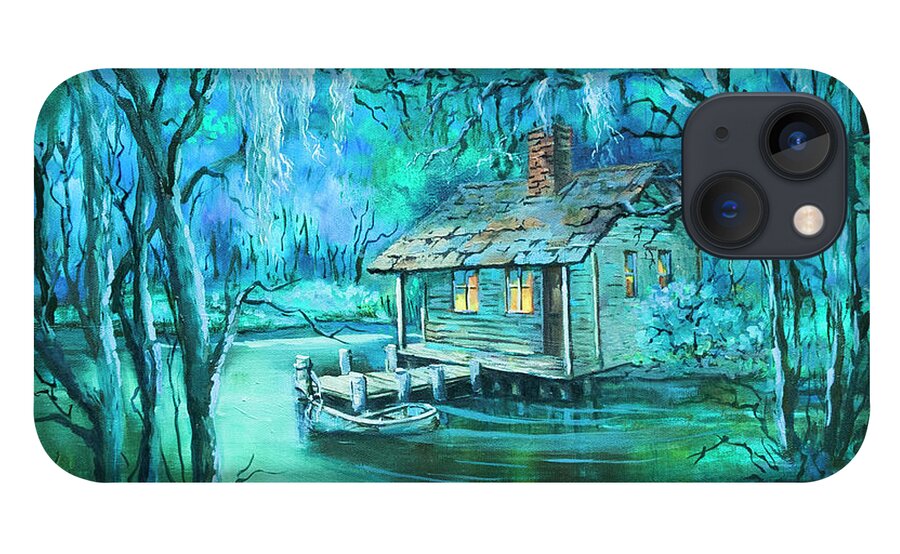 Louisiana iPhone 13 Case featuring the painting Swamp Moon by Dianne Parks