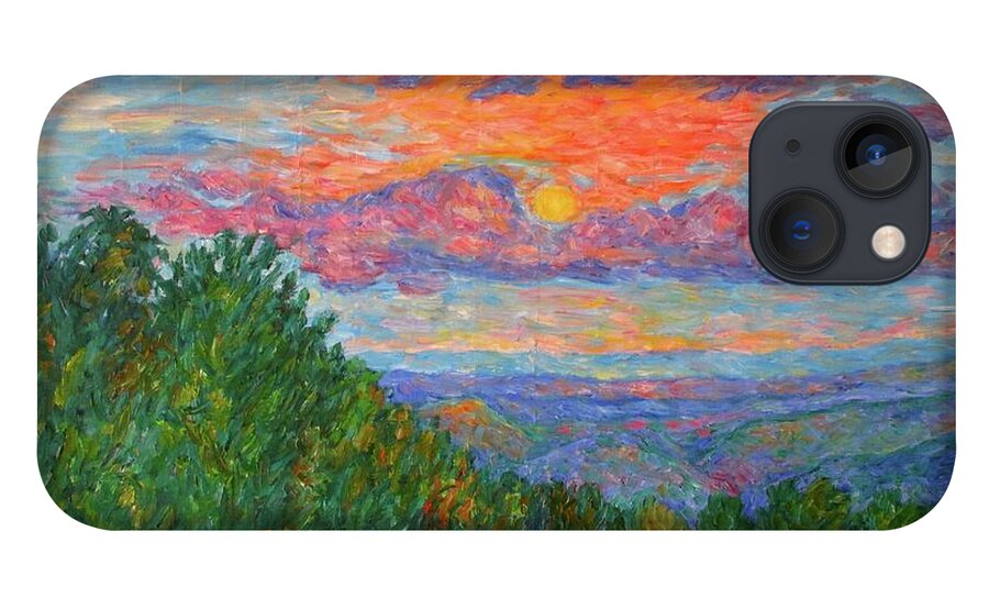 Landscapes For Sale iPhone 13 Case featuring the painting Sweet Pea Morning on the Blue Ridge by Kendall Kessler