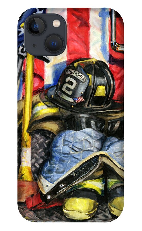Firefighting iPhone 13 Case featuring the painting Symbols Of Heroism by Paul Walsh