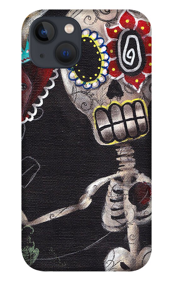Day Of The Dead iPhone 13 Case featuring the painting Take my Heart by Abril Andrade
