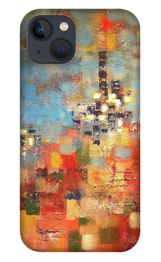 Contemporary Abstract iPhone 13 Case featuring the painting Tall Building by Dennis Ellman