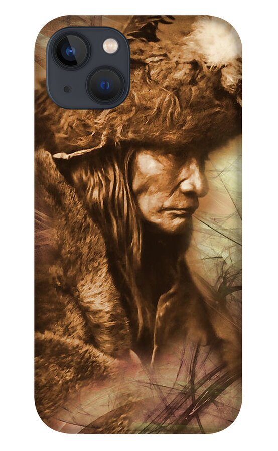 Native American iPhone 13 Case featuring the photograph Tearing Lodge-Piegan by Robert Michaels