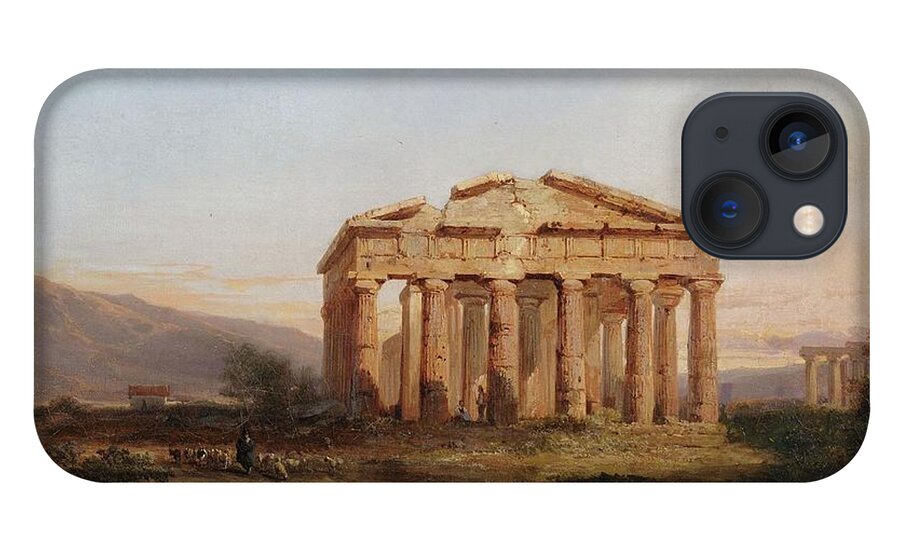 Temple iPhone 13 Case featuring the painting Temples of Paestum by Jules Louis Philippe Coignet