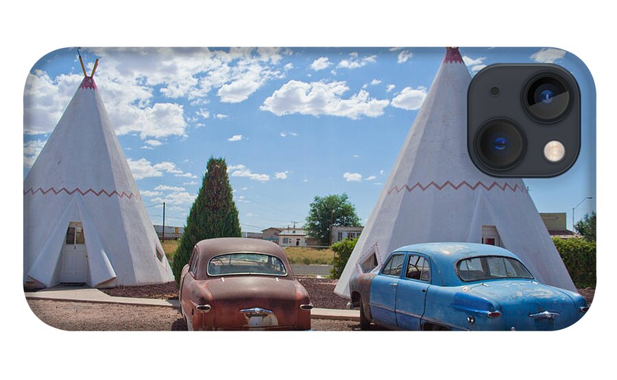 Indian iPhone 13 Case featuring the photograph Tepee with Old Cars by Matthew Bamberg