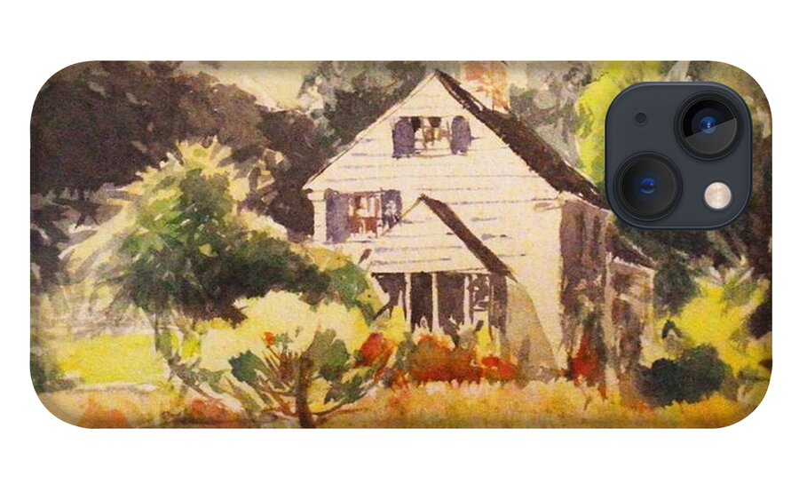 Watercolor iPhone 13 Case featuring the painting The Abandoned farmhouse by Stacie Siemsen
