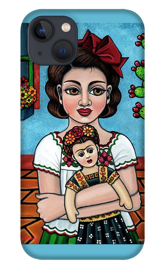 Hispanic Art iPhone 13 Case featuring the painting The Blue House by Victoria De Almeida