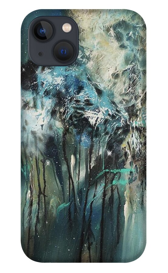 The Blues; Abstract; Abstract Expressionist; Contemporary Art; Tom Shropshire Painting; Shades Of Blue iPhone 13 Case featuring the painting The Blues by Tom Shropshire