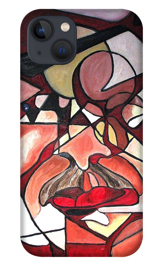 Abstract iPhone 13 Case featuring the painting The Brain Surgeon by Patricia Arroyo