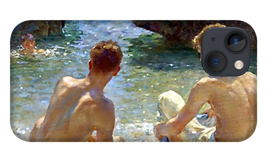 Critics iPhone 13 Case featuring the painting The Critics by Henry Scott Tuke