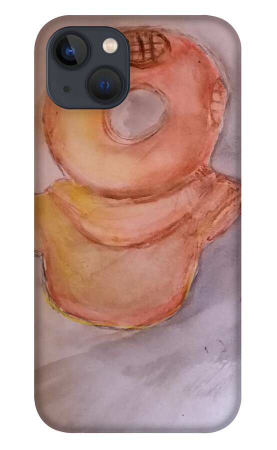 Watercolor iPhone 13 Case featuring the painting The Divers Helmet by Stacie Siemsen