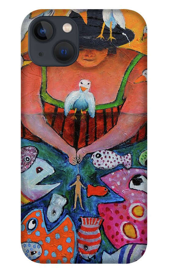 Animals iPhone 13 Case featuring the painting The Fisherman's Almanac by Jeremy Holton