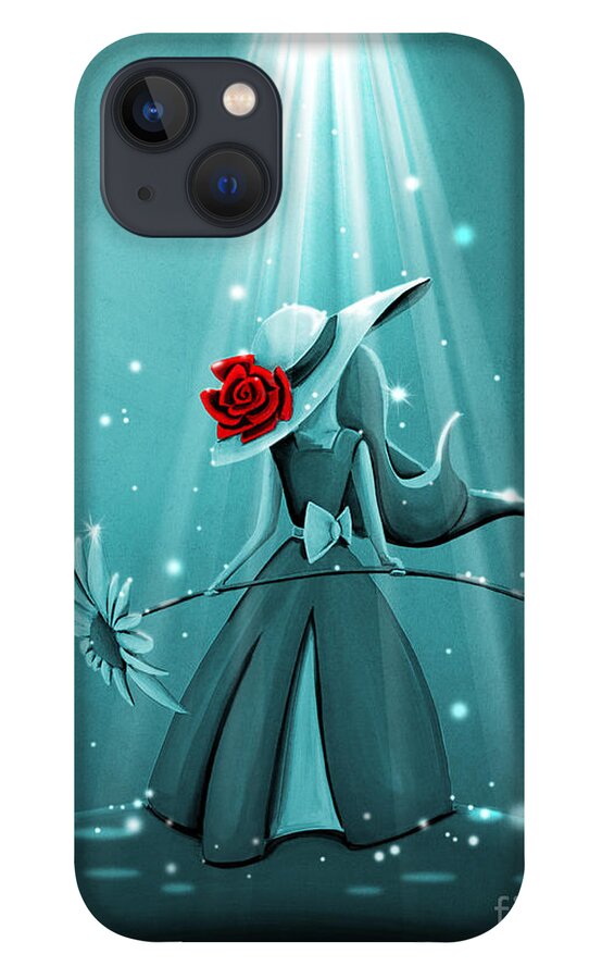 Girl iPhone 13 Case featuring the painting The Flower Girl - Remixed by Cindy Thornton