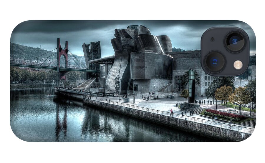 Spain Bilbao Guggenheim Museum Basque Country Frank Gehry Contemporary Architecture Nervion River City Daring And Innovative Curves Building Exterior Spectacular Building Deconstructivism Ferrovial Clad In Glass iPhone 13 Case featuring the photograph The Guggenheim Museum Bilbao Surreal by Andy Myatt