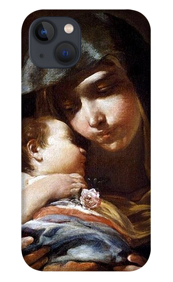 Holy iPhone 13 Case featuring the painting The Holy Child and Blessed Mary by Unknown Artist