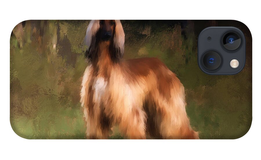 Afghan Hound iPhone 13 Case featuring the painting The Huntress by Diane Chandler