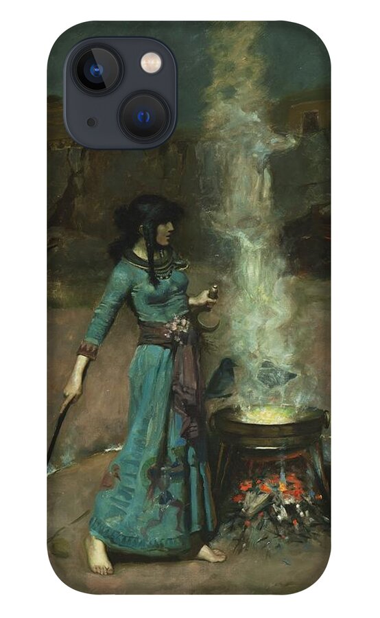 John William Waterhouse 1849-1917 The Magic Circle iPhone 13 Case featuring the painting The Magic Circle by MotionAge Designs