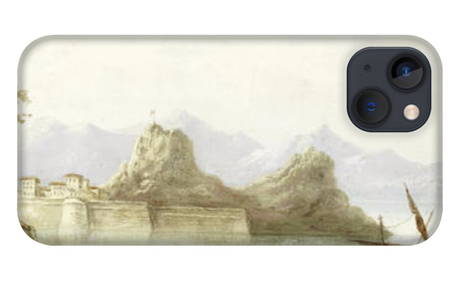 English School 19th Century The Old Fortress Of Corfu iPhone 13 Case featuring the painting The Old Fortress of Corfu by MotionAge Designs
