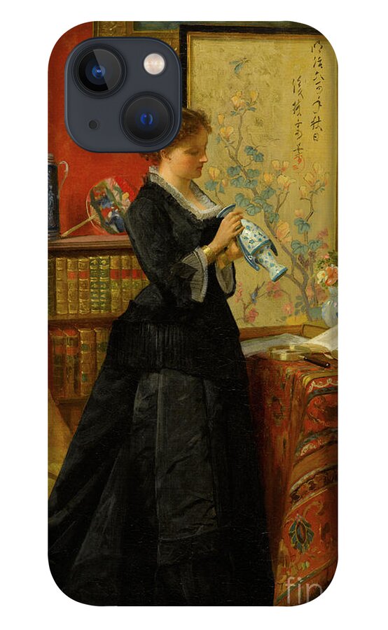 The Porcelain Collector iPhone 13 Case featuring the painting The Porcelain Collector by Alfred Emile Stevens