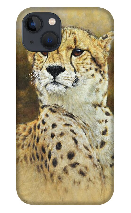 Wildlife Paintings iPhone 13 Case featuring the painting The Prince - Cheetah by Alan M Hunt