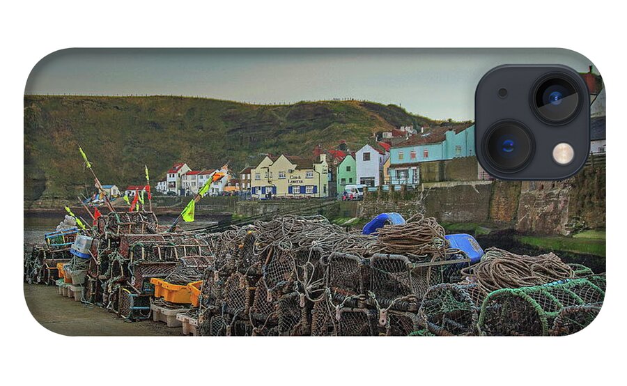 Crab Pots iPhone 13 Case featuring the photograph The Quay at Staithes by Jeff Townsend