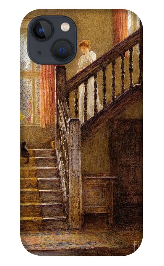 Helen Allingham - The Staircase iPhone 13 Case featuring the painting The Staircase Whittington Court by Helen Allingham