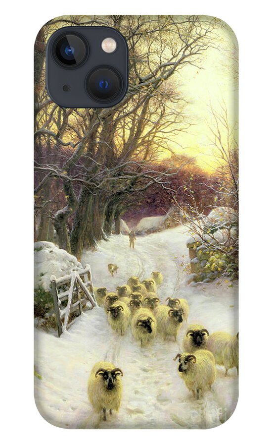 Sunset iPhone 13 Case featuring the painting The Sun Had Closed the Winter's Day by Joseph Farquharson