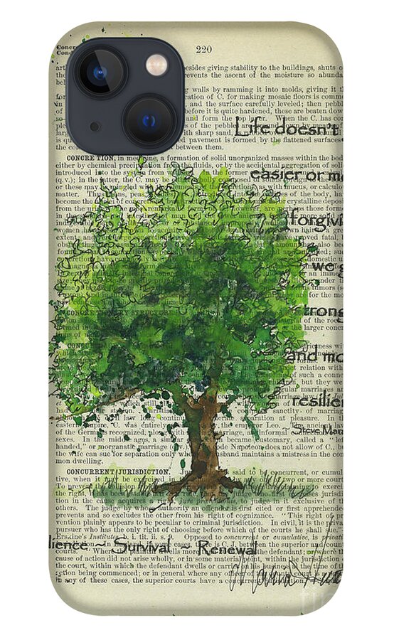 Survivor Tree iPhone 13 Case featuring the painting The Survivor Tree 9/11 by Maria Hunt