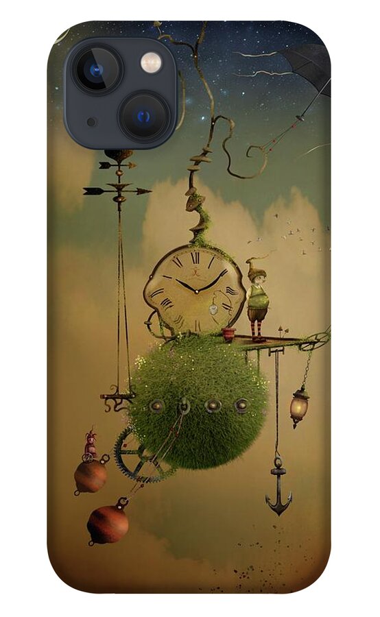 Time Travel iPhone 13 Case featuring the painting The Time Chasers by Joe Gilronan