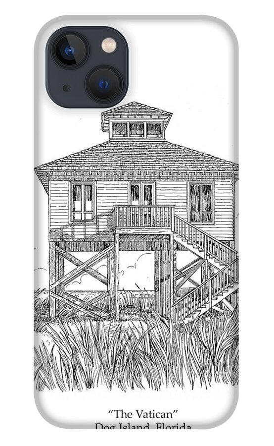  Dog Island iPhone 13 Case featuring the drawing The Vatican by Audrey Peaty