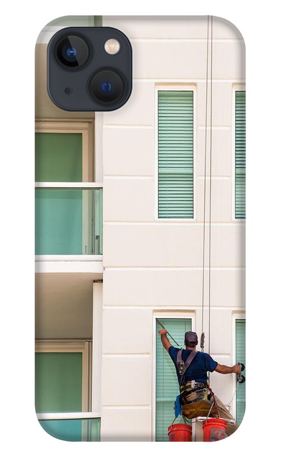 August 2014 iPhone 13 Case featuring the photograph The Window Washer by Frank Mari