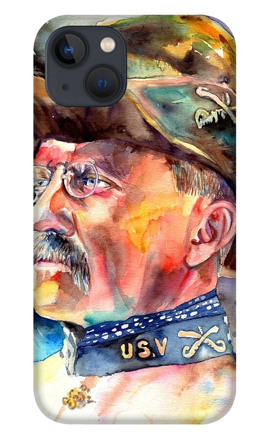 Theodore Roosevelt iPhone 13 Case featuring the painting Theodore Roosevelt painting by Suzann Sines